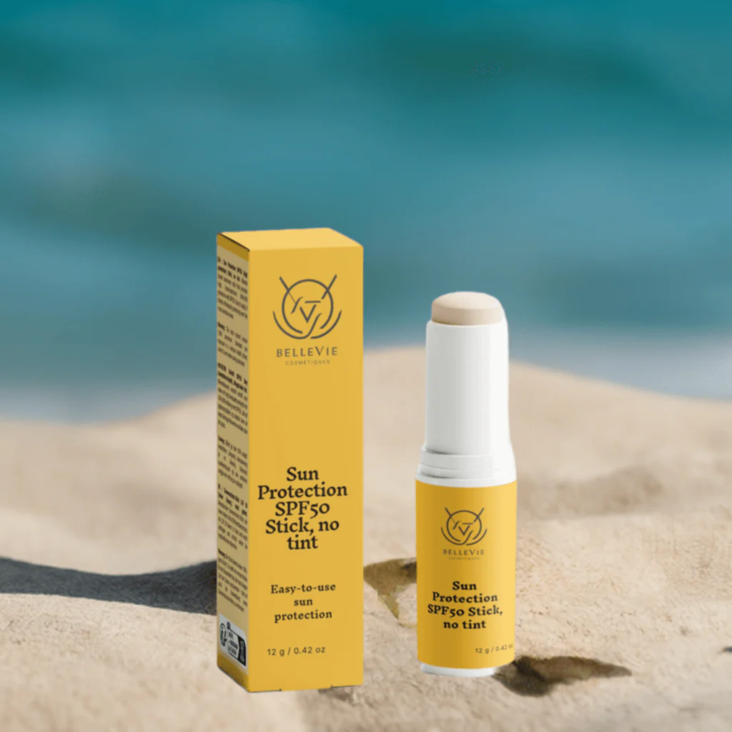 SPF50 Mineral Sunscreen Stick (No Tint) 12g – Invisible Broad-Spectrum Protection